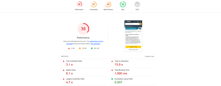 Lighthouse - Web Performance Report