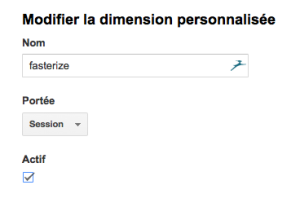 paramètre dimensions personnalisées