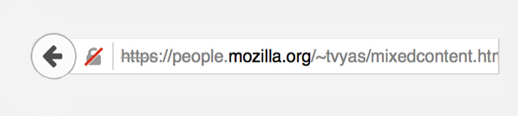 un cadenas gris barré sur Firefox