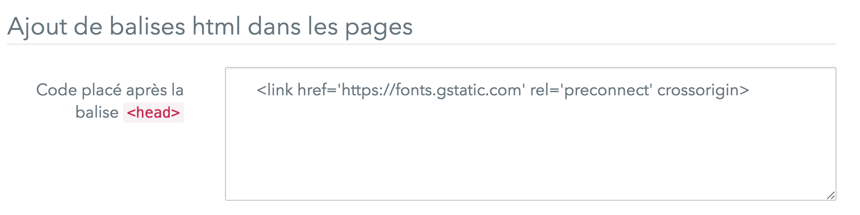 ajouter une balise link rel=preconnect dans votre tag manager Fasterize