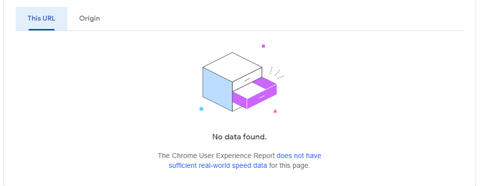 PageSpeed Insights -Field Data - No data section
