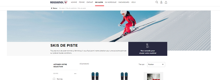 Rossignol ski web performance