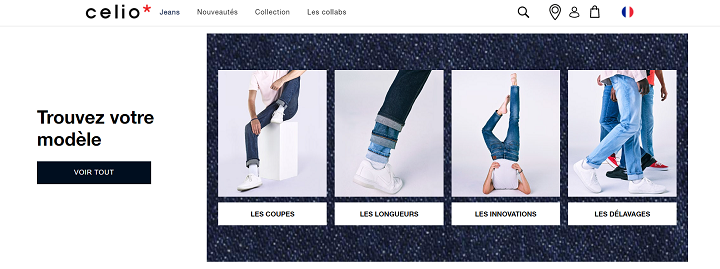 Homepage Celio.com Performance web