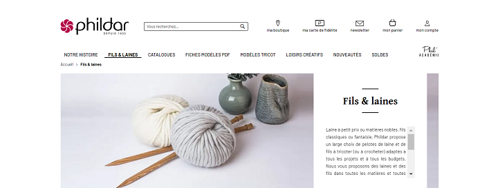 Phildar - Homepage - Vitesse de chargement