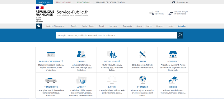 Service-public.fr - Classement webperf - Vitesse de chargement