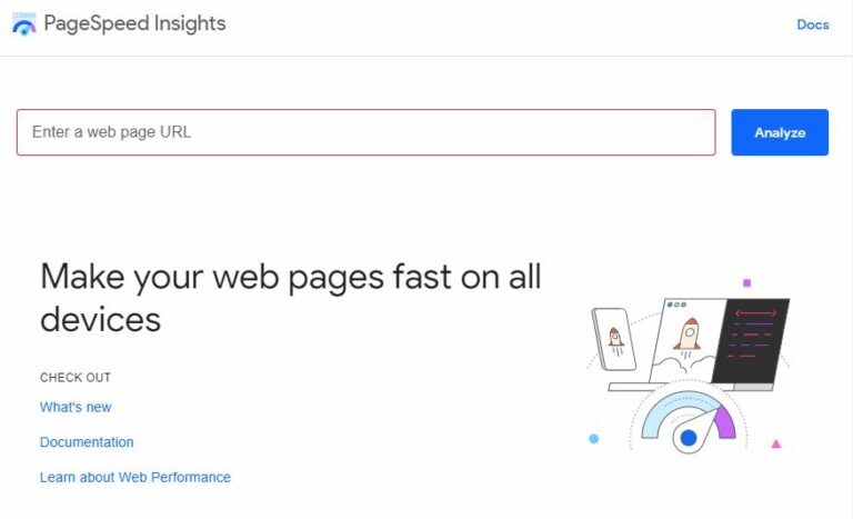PageSpeed Insights de Google - Test de performance des pages web