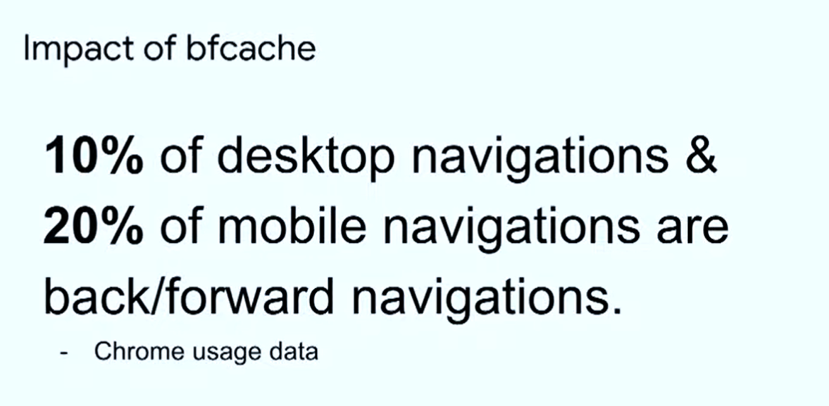 bfcache : navigations mobile / desktop 